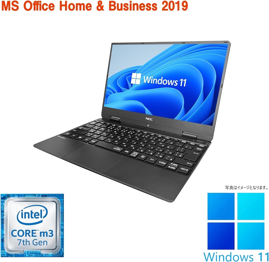 NEC ノートPC VH-3/12.5型フルHD/Win 11 Pro/MS Office Hu0026B 2019/Core m3-7Y30/WEBカメラ /WIFI/Bluetooth/HDMI/4GB/128GB SSD (整備済み品) | Miracle